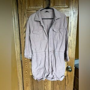 Dusty rose button down romper